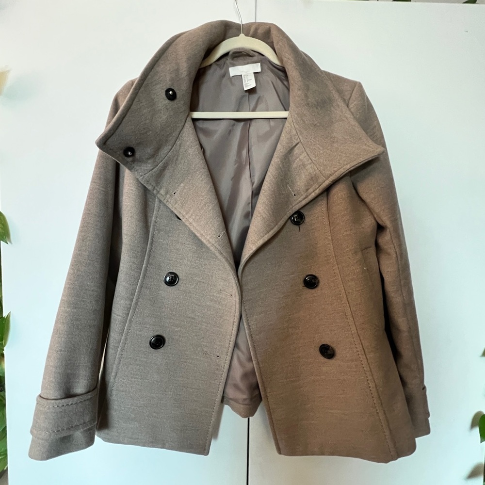 H&M coat, beige/gray